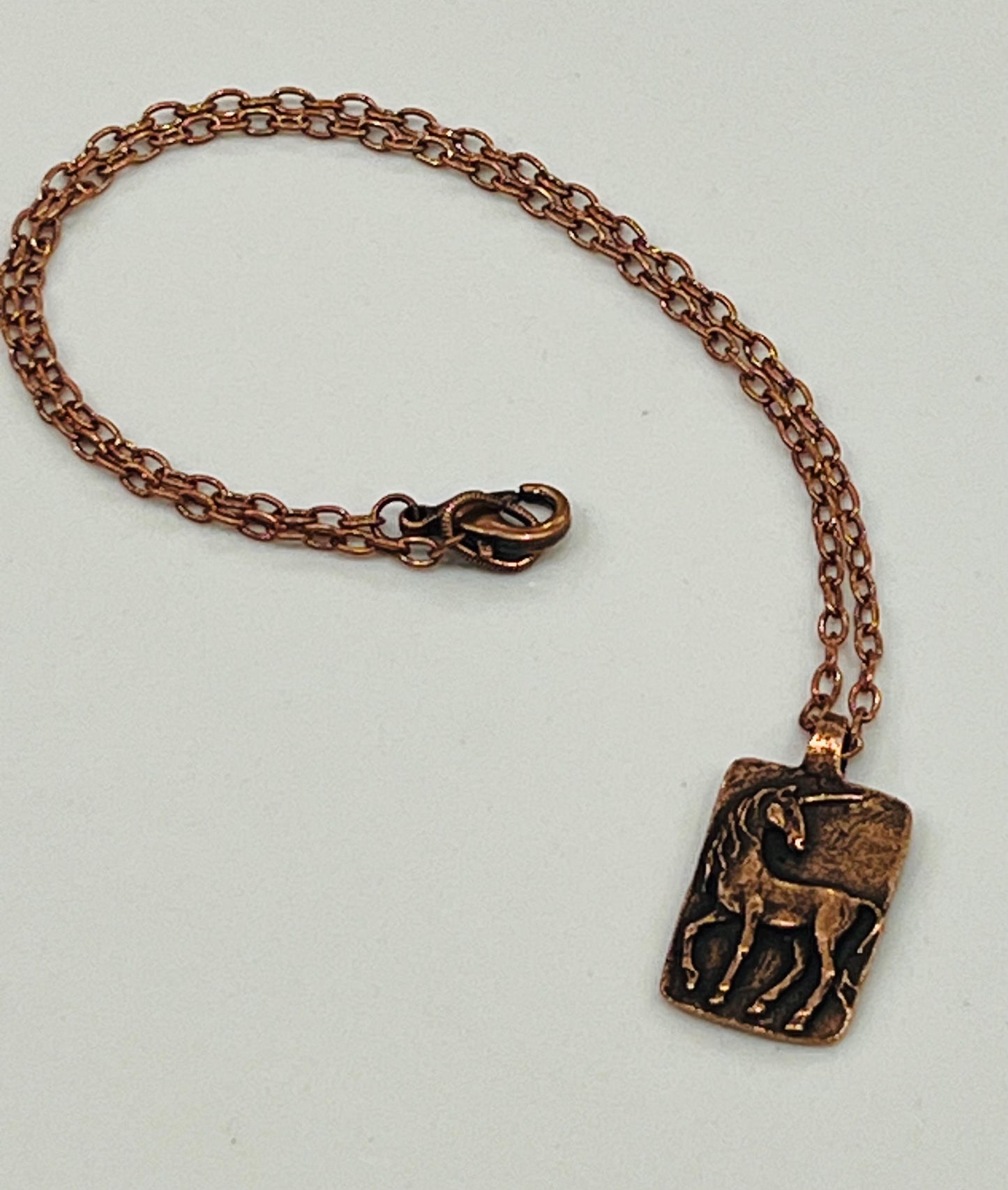 Copper Delicate Paperclip Layering Necklace Unicorn “Believe” Coin Pendant Gorgeous Layering Statement Copper Necklace Whimsical Jewelry
