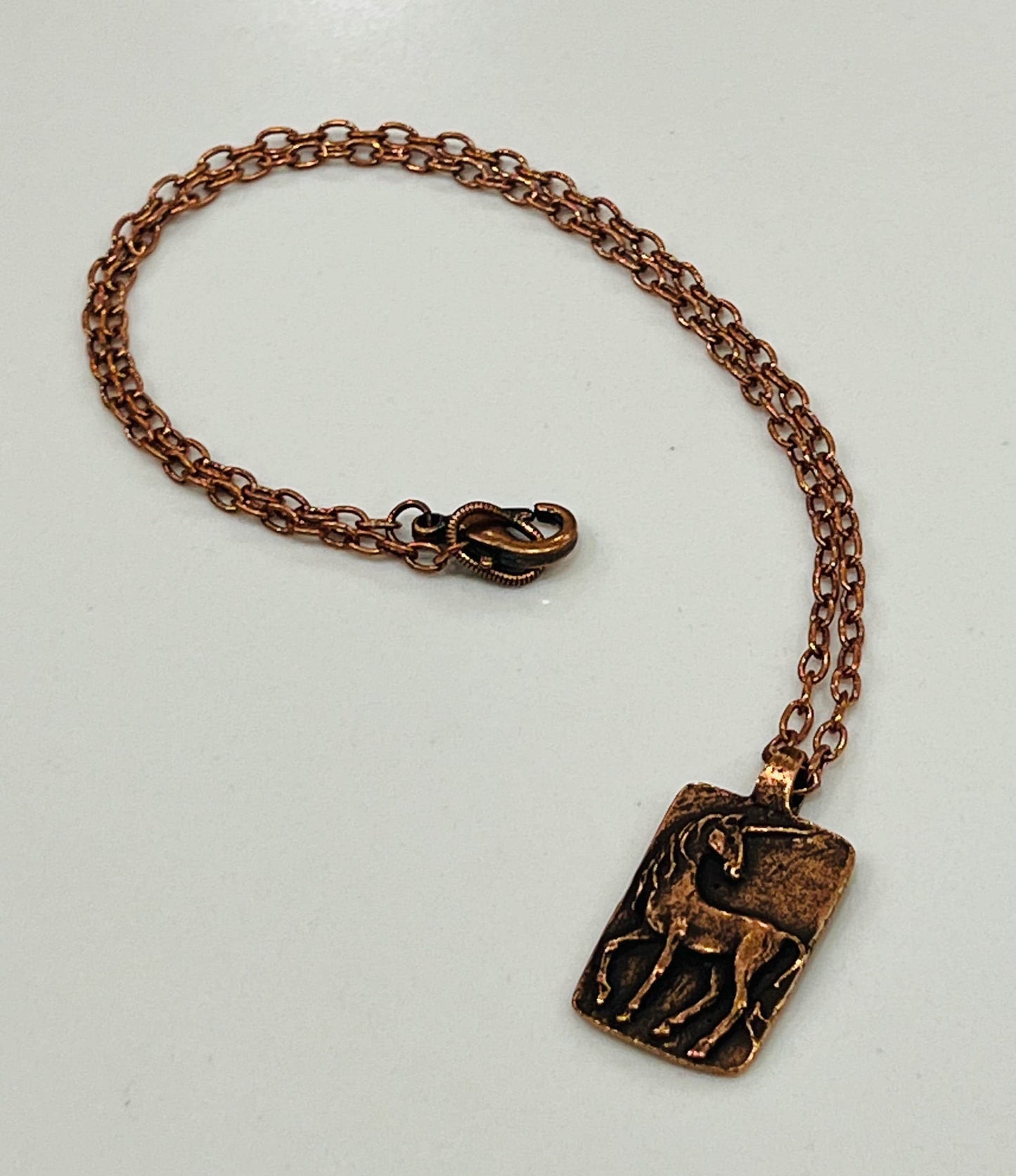Copper Delicate Paperclip Layering Necklace Unicorn “Believe” Coin Pendant Gorgeous Layering Statement Copper Necklace Whimsical Jewelry