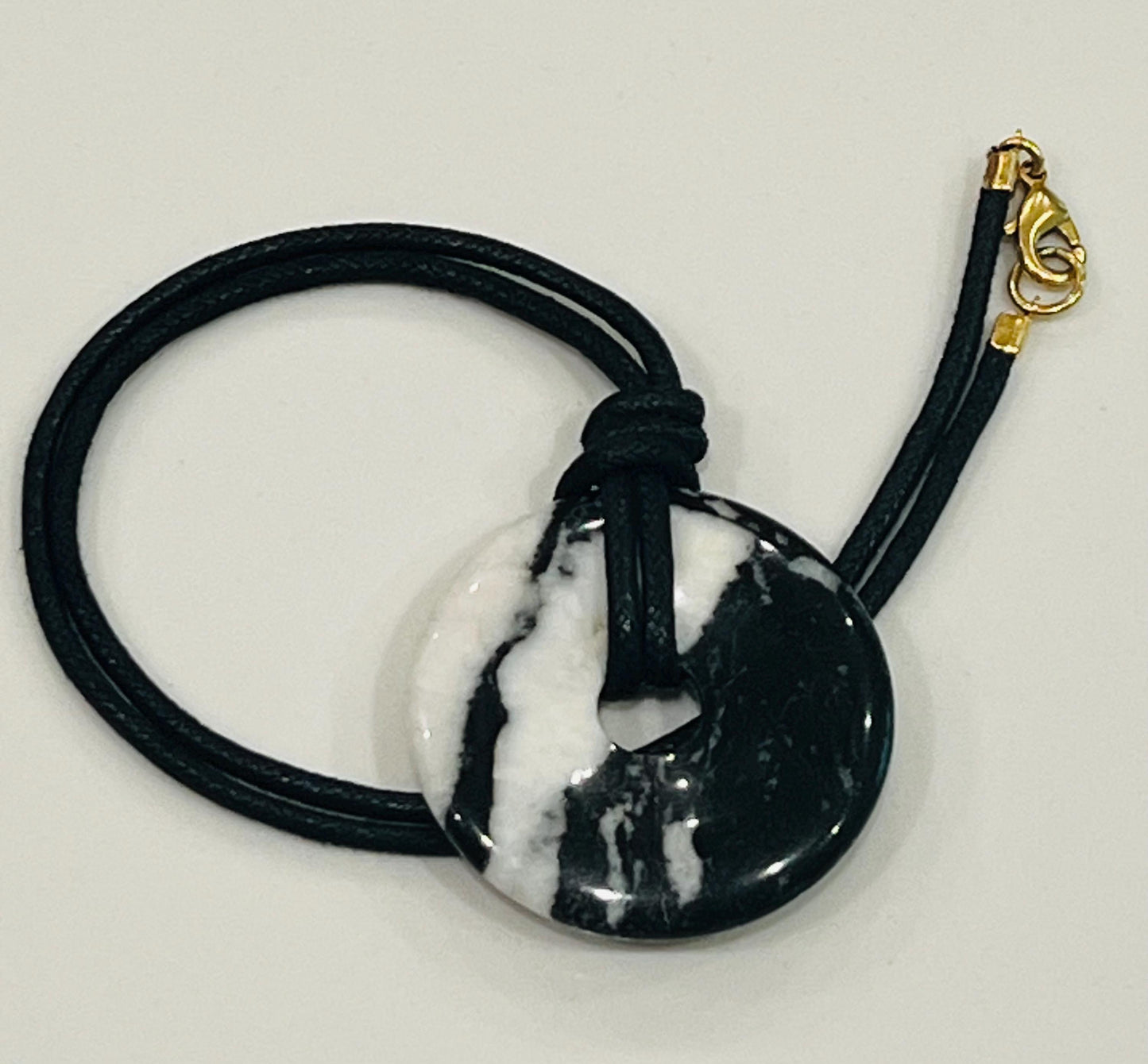 Zebra Jasper Donut Bead Necklace