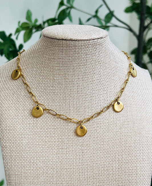 Dangle Necklace with Round Tags