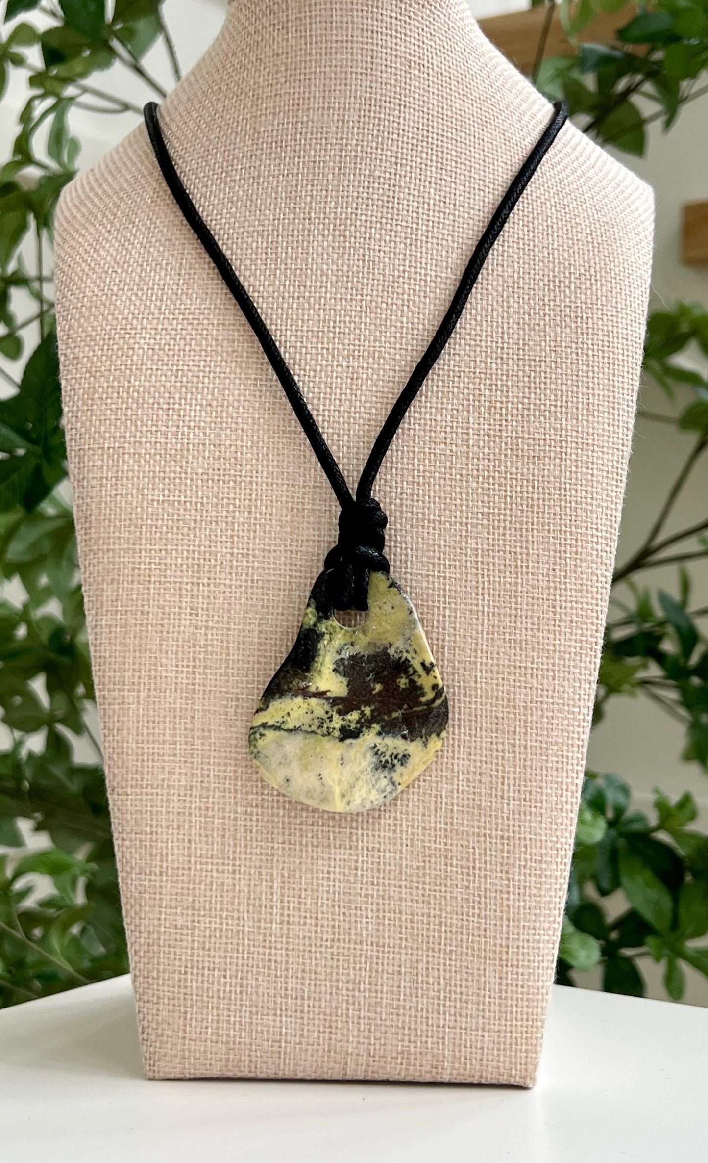 Yellow Turquoise Large Bead Necklace 50mm Gorgeous Turquoise Statement Pendant Necklace Layering Necklace Semi-Precious Natural Gemstones
