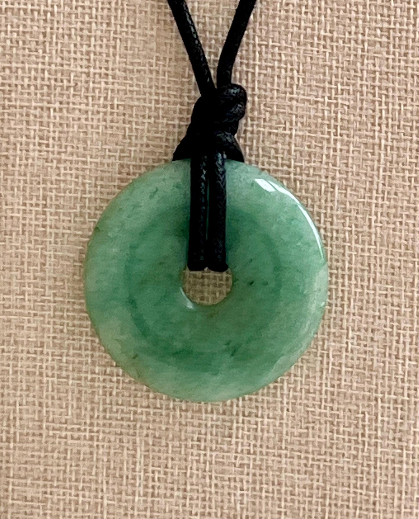 Green Aventurine Donut Bead Necklace 50mm Gorgeous Green Statement Pendant Necklace Layering Necklace Semi-Precious Natural Gemstones