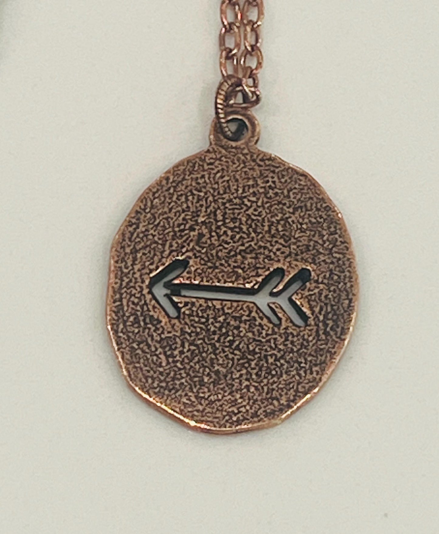Copper Small Textured Cable Chain Necklace Arrow Oval Coin Pendant Gorgeous Layering Statement Necklace Copper Necklace Versatile Length