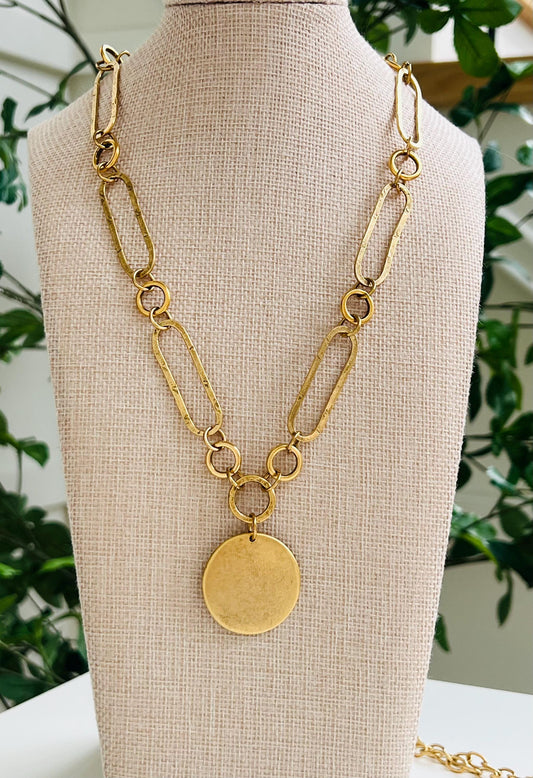 Gold Large Oval Link Necklace