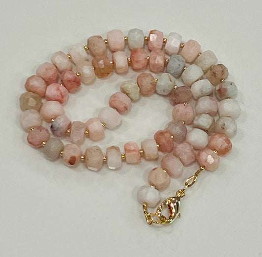 Morganite Beaded Necklace