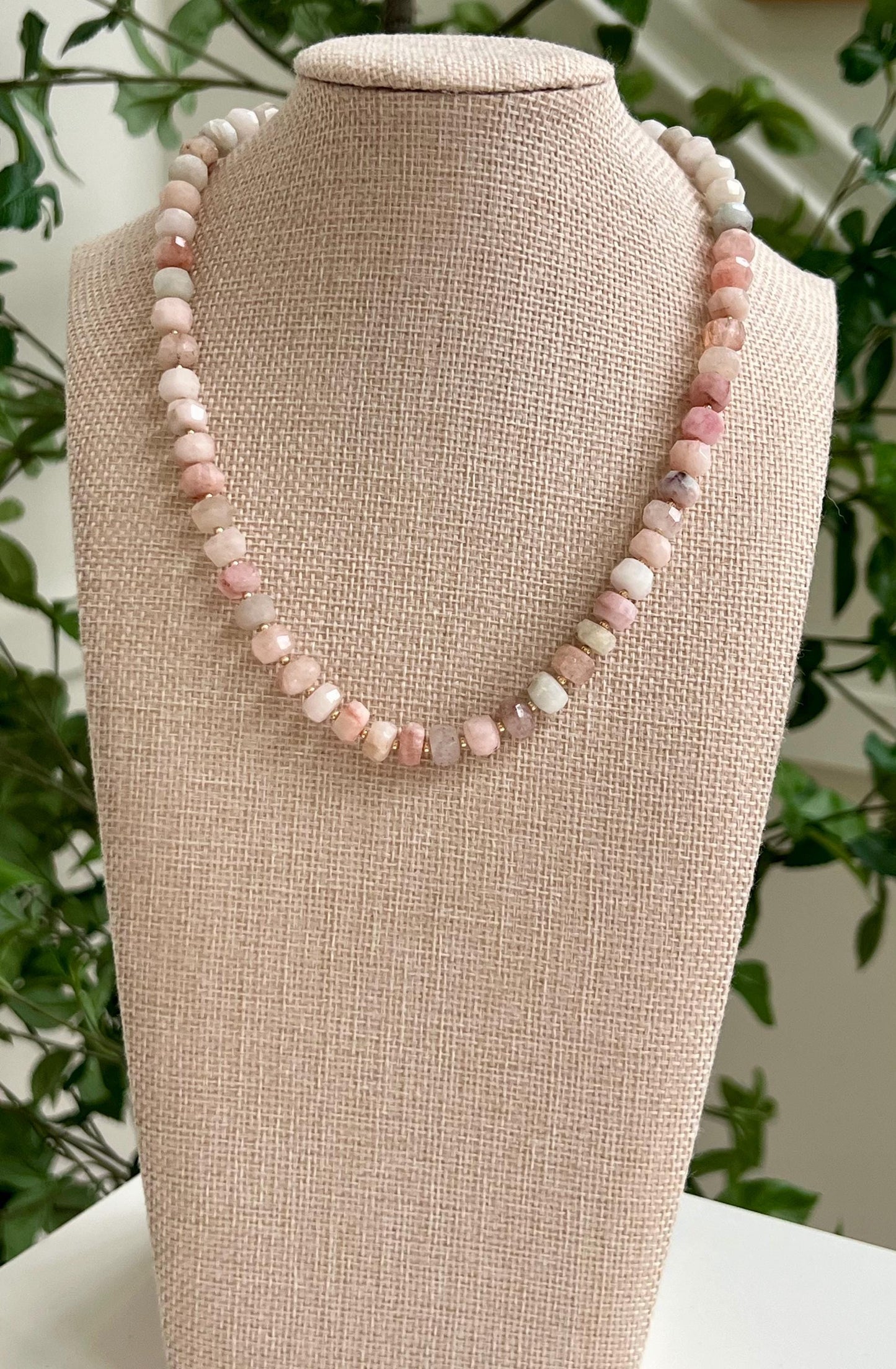 Morganite Beaded Necklace