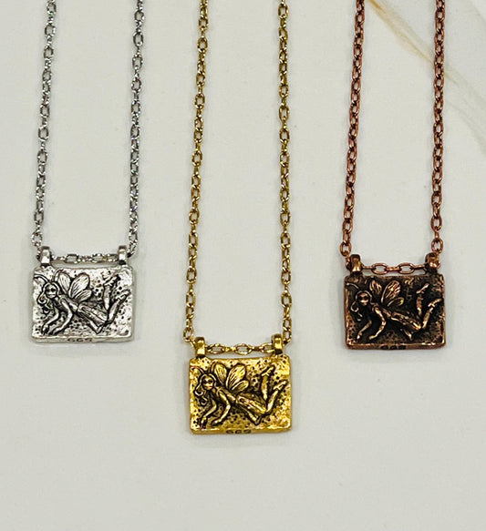 Gold, Silver, or Copper Delicate Paperclip Layering Necklace with Pixie Pendant Gorgeous Layering Statement Necklace Modern Necklace