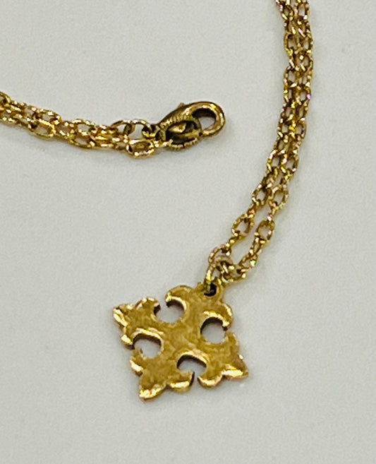 Gold Delicate Paperclip Layering Necklace with Celtic Cross Pendant Perfect Layering Necklace Non-tarnish Gold Plated Pewter Pendant
