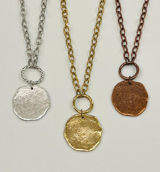 Necklace with Large Coin Pendant