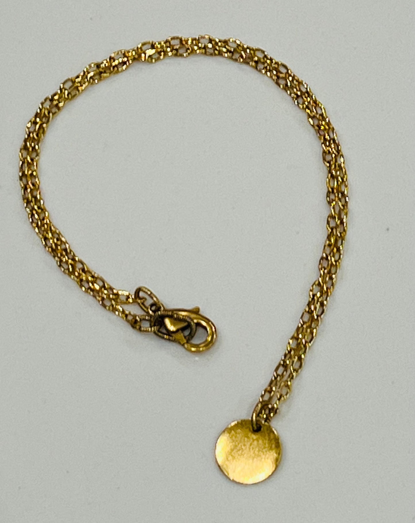 Gold, Silver, or Copper Small Oval Chain Necklace with Small Coin Pendant Layering Statement Necklace Versatile Length Perfect for Layering