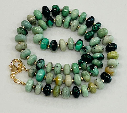 Hydrogrossular Garnet Beaded Necklace