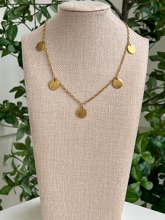 Dainty Gold, Silver, or Copper Oval Link Chain Dangle Necklace