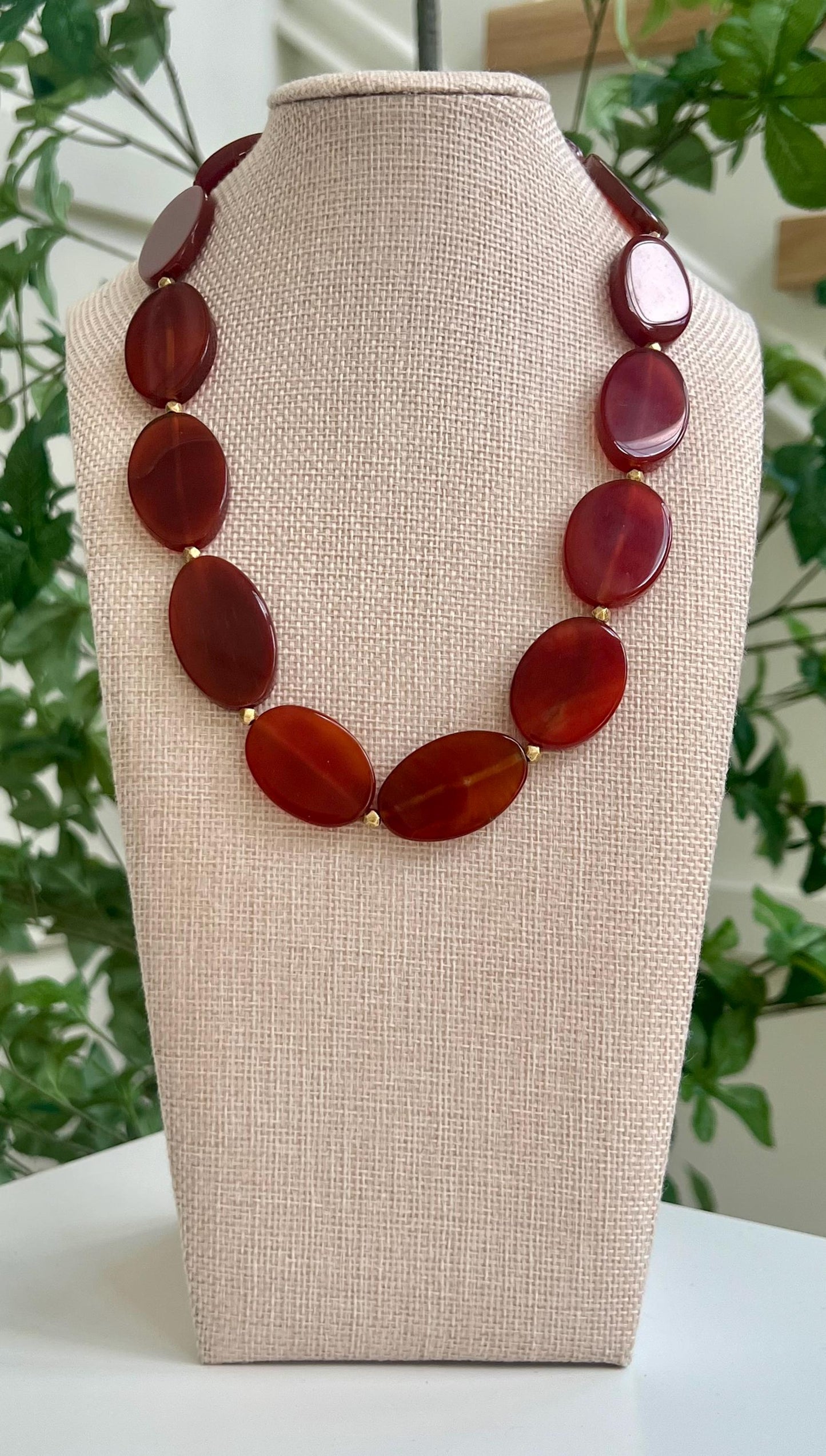 Carnelian Beaded Necklace