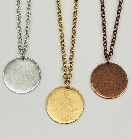 Gold, Silver, or Copper Small Textured Cable Chain Necklace