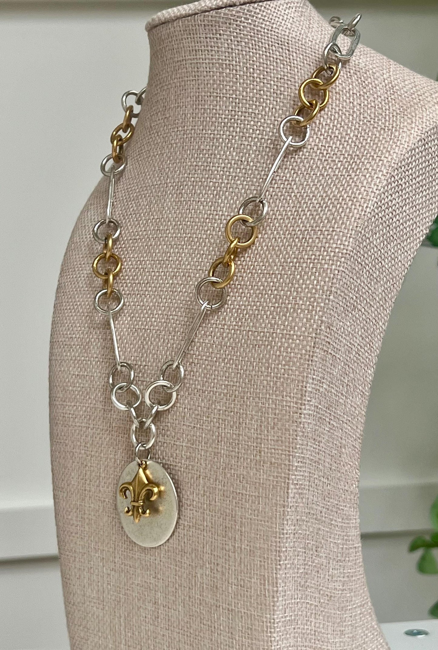 Gold and Silver Link Chain Layering Necklace