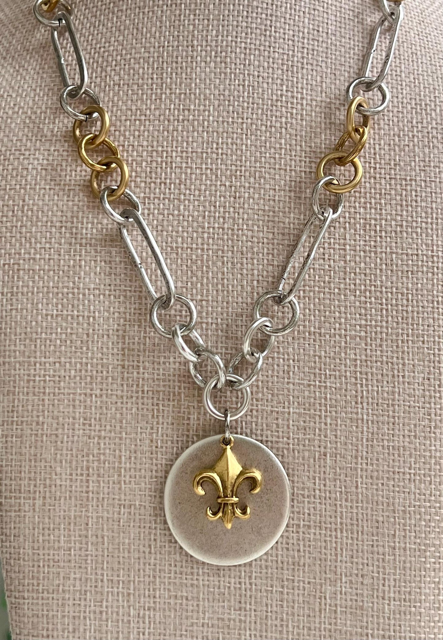 Gold and Silver Link Chain Layering Necklace