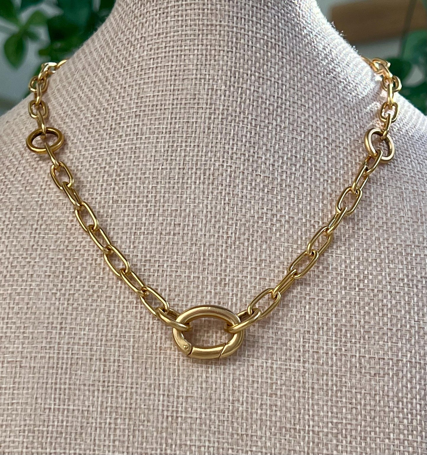 Gold Chunky Paperclip Chain Necklace