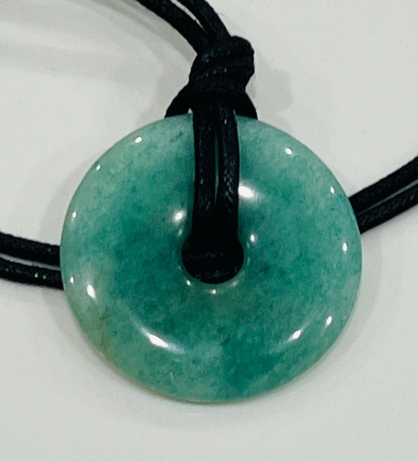 Green Aventurine Donut Bead Necklace 50mm Gorgeous Green Statement Pendant Necklace Layering Necklace Semi-Precious Natural Gemstones