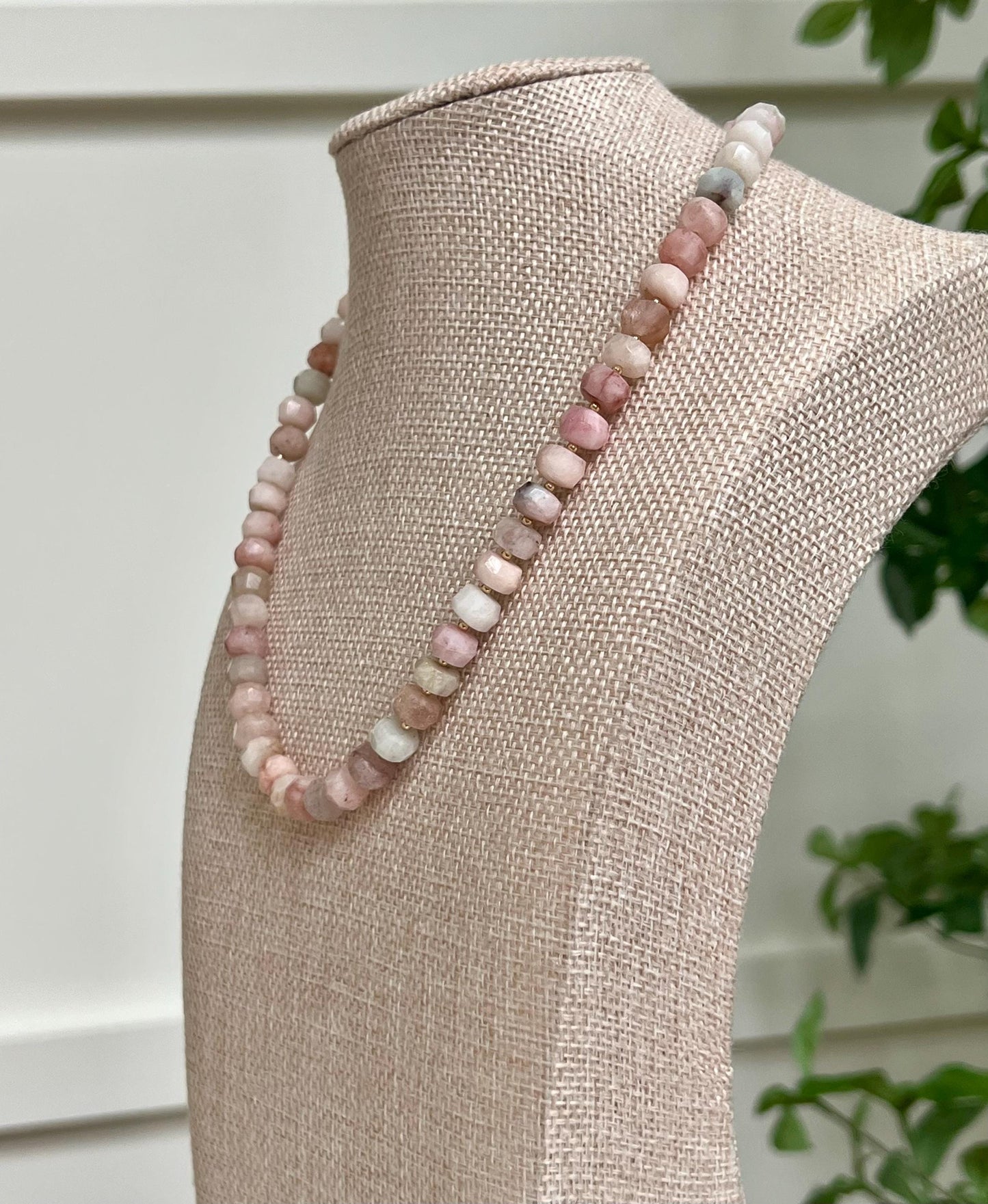 Morganite Beaded Necklace