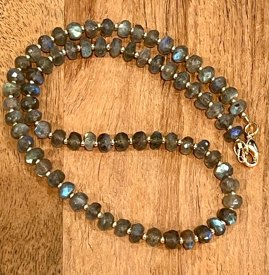Sparkling Labradorite Beaded Necklace