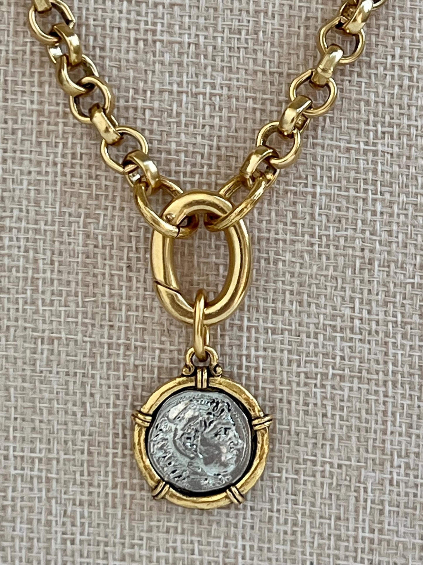 Gold Rolo Thick Chain Layering Necklace