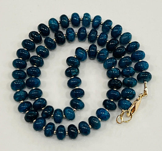 Blue Apatite Beaded Necklace