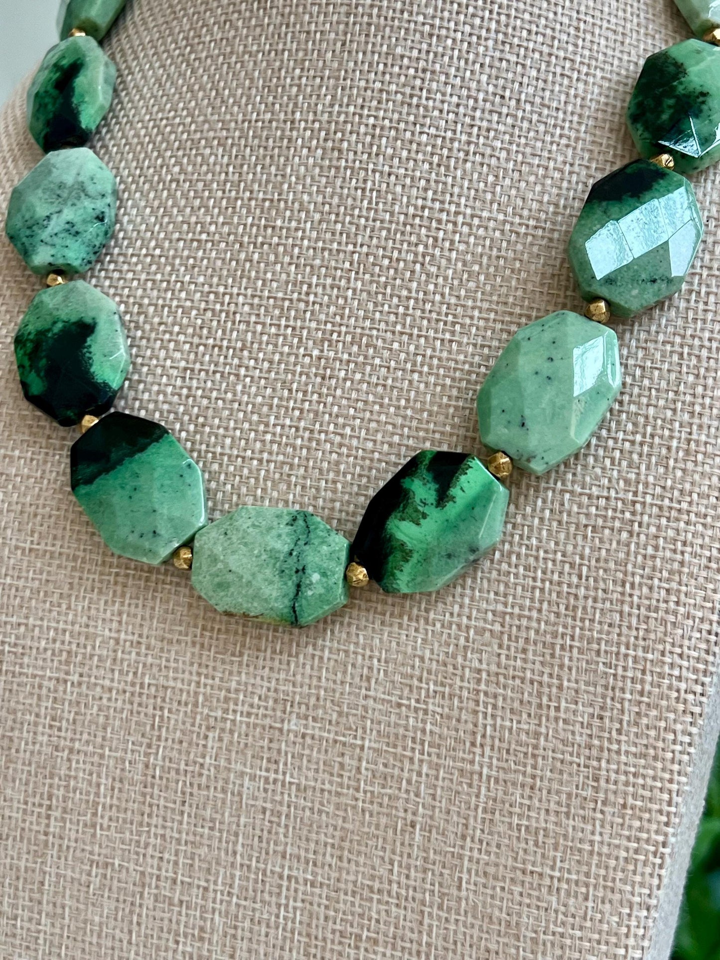 Hydrogrossular Garnet Beaded Chunky Necklace