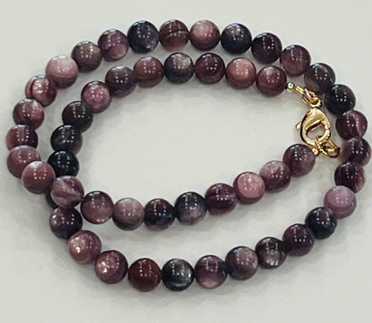 Lepidolite Mica Beaded Necklace