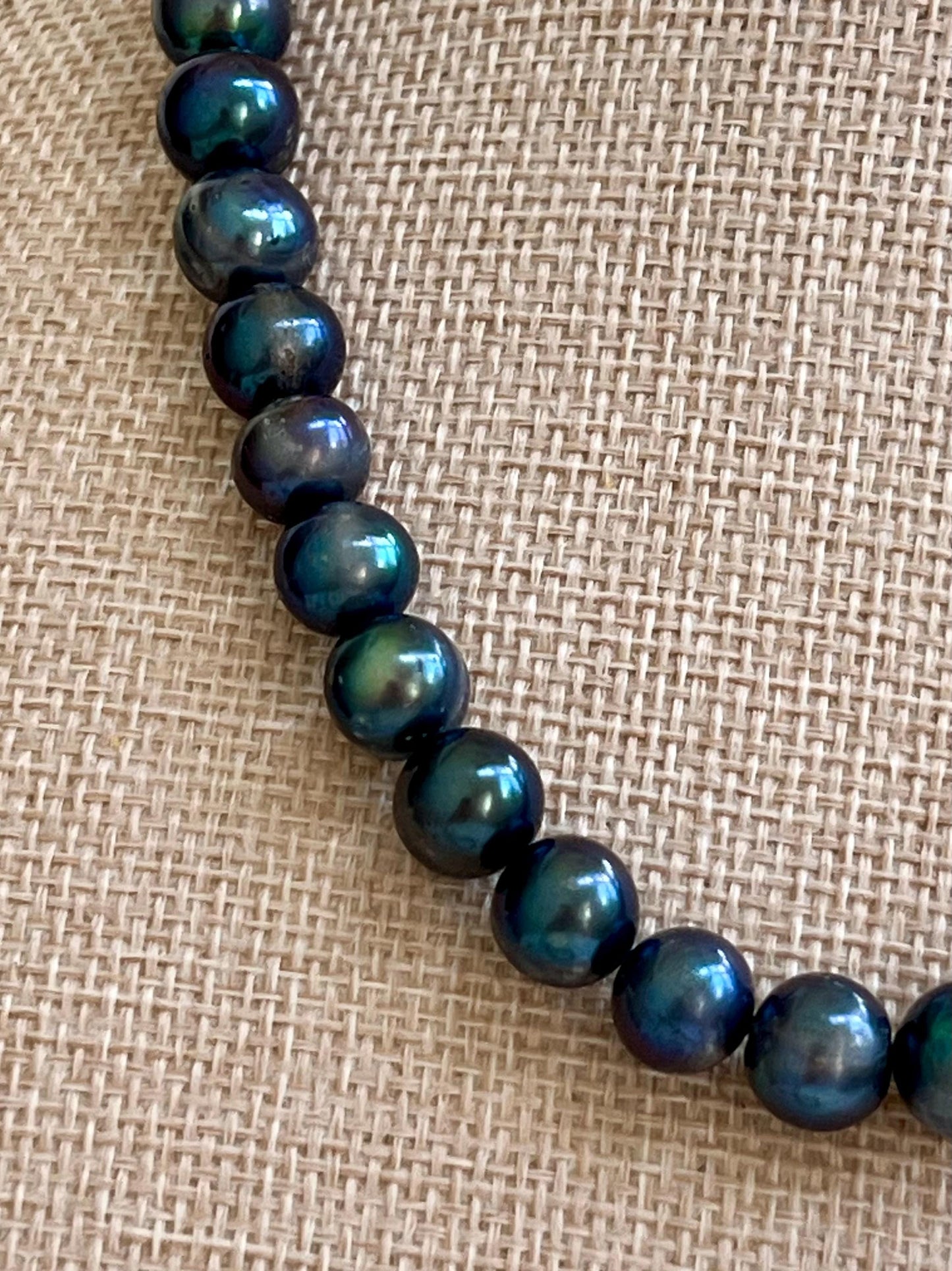 Peacock Pearl Beaded Necklace with 18k Gold Filled Clasp Grade A Peacock Pearl Natural Semi-Precious Gemstones Peacock Freshwater Pearls