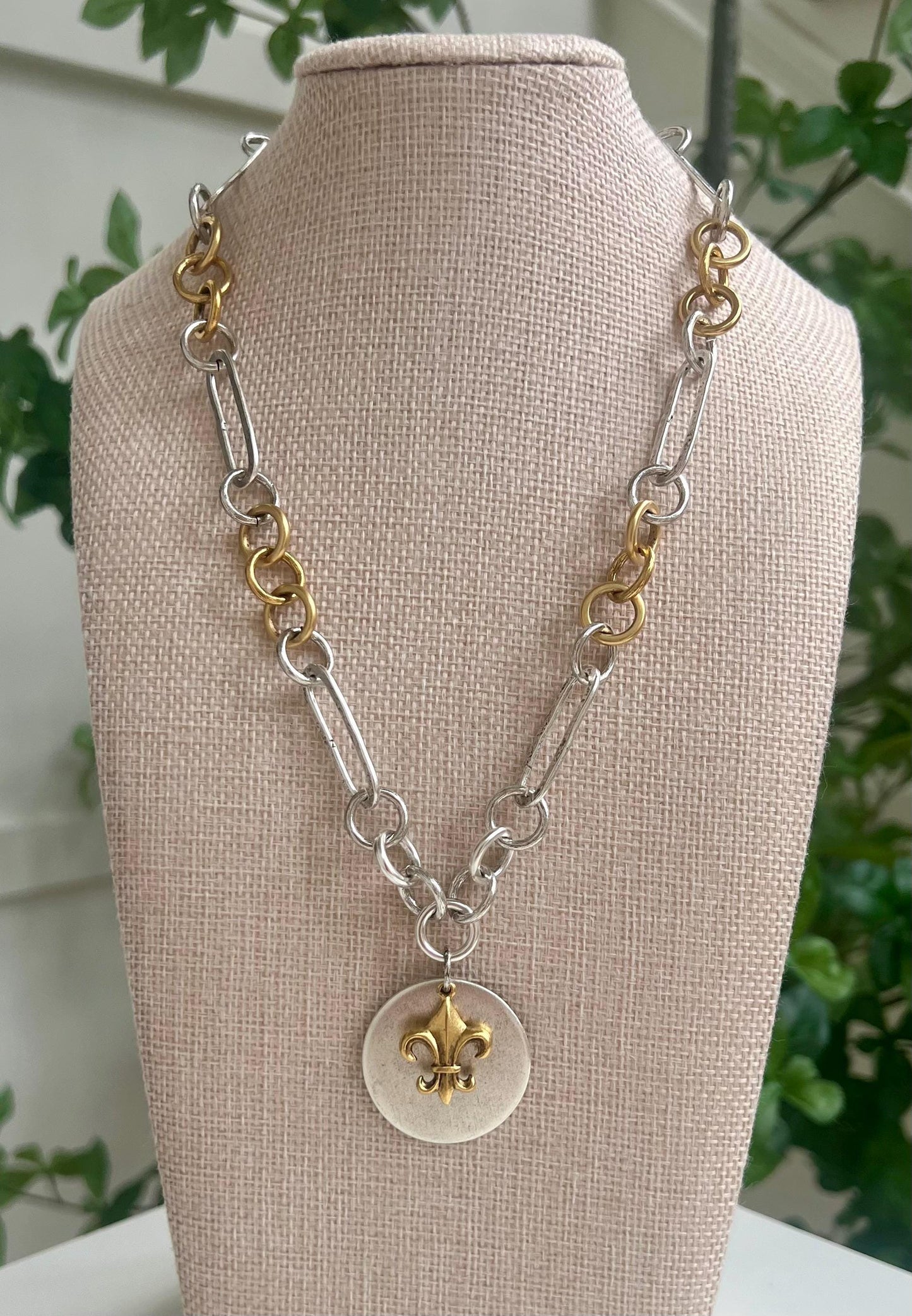 Gold and Silver Link Chain Layering Necklace