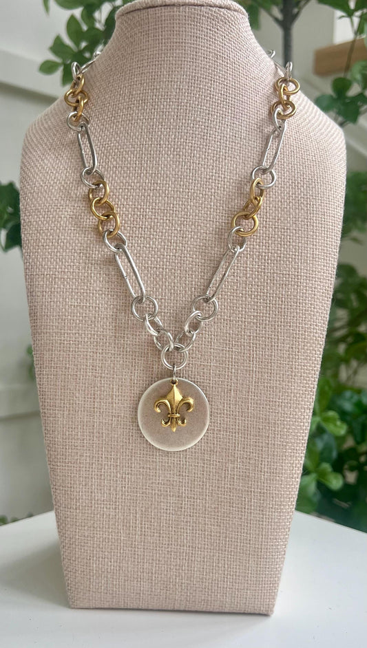 Gold and Silver Link Chain Layering Necklace