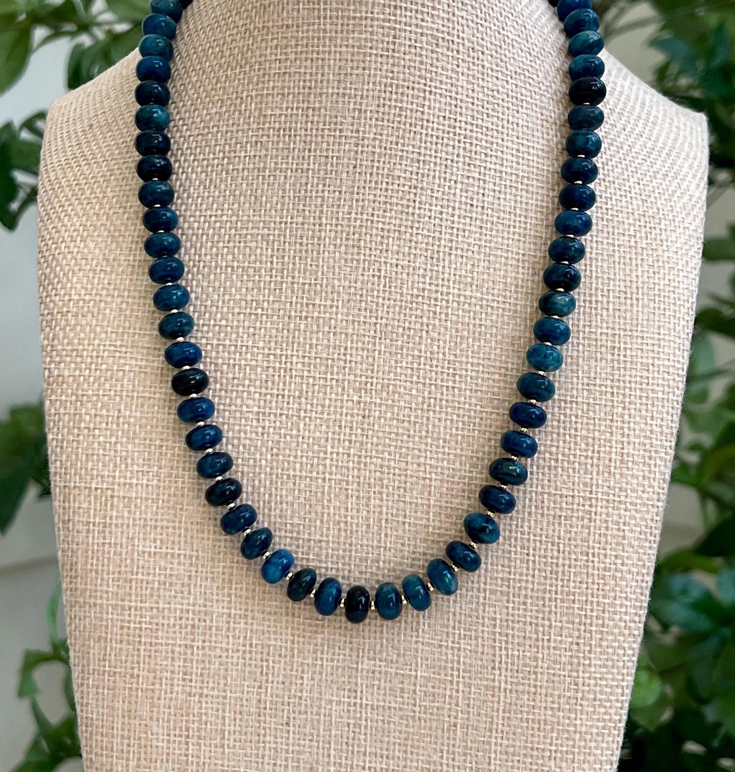 Blue Apatite Beaded Necklace