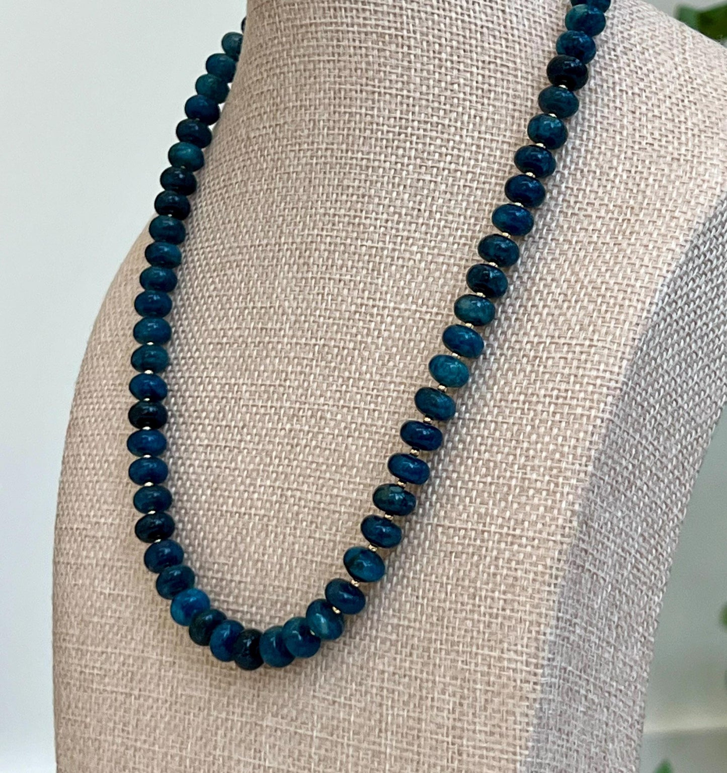 Blue Apatite Beaded Necklace