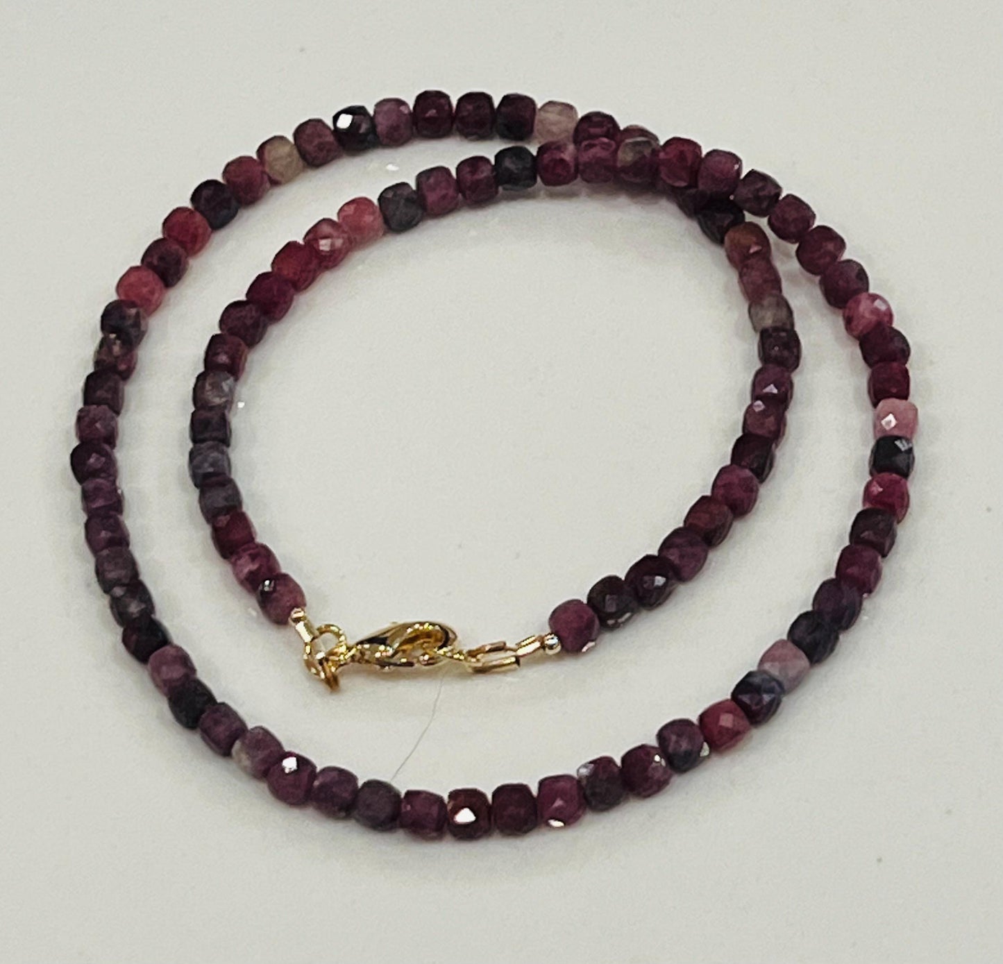 Red Tourmaline Beaded Necklace