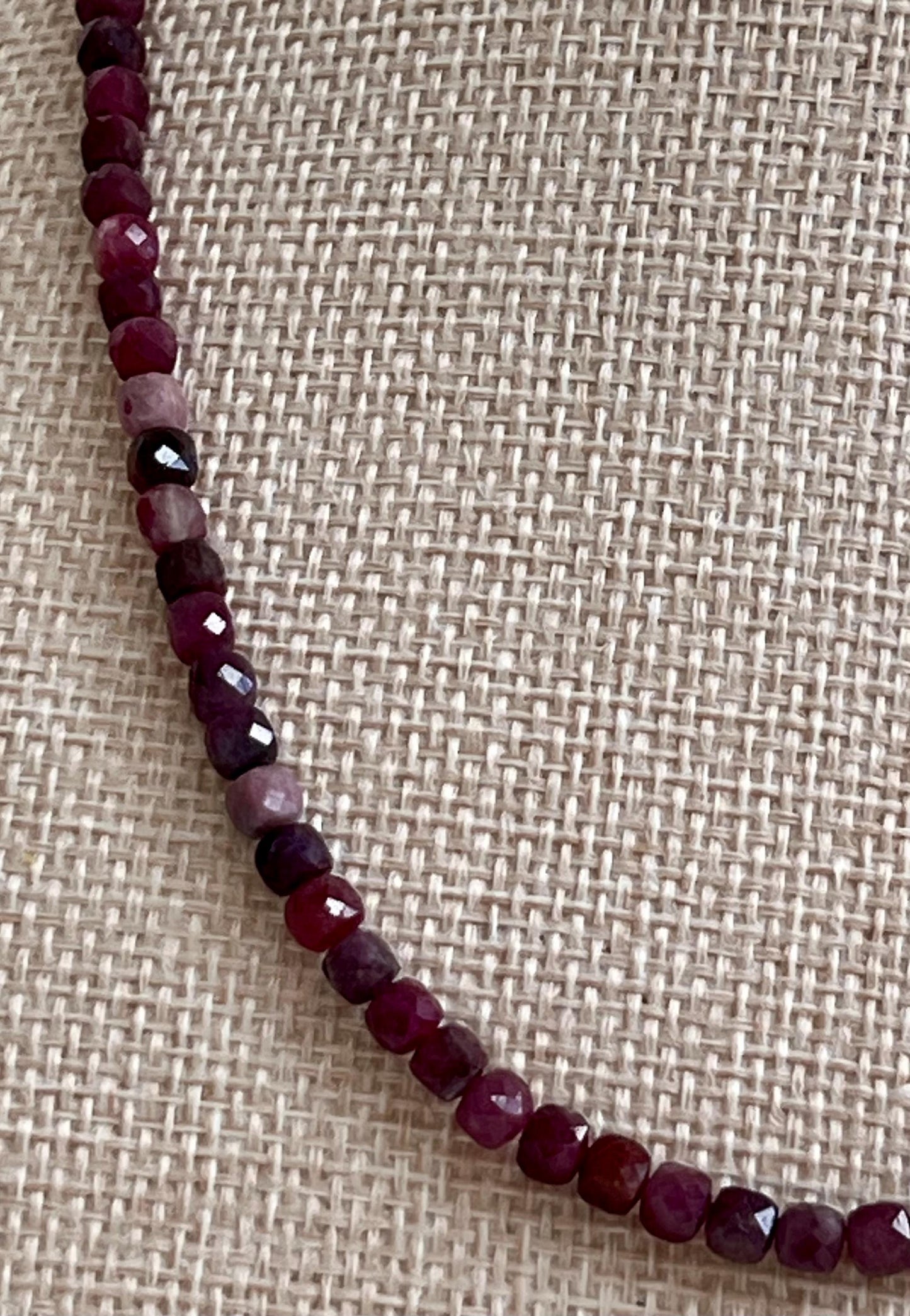 Red Tourmaline Beaded Necklace