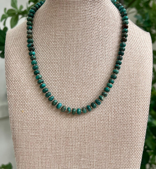 Blue Turquoise Beaded Necklace