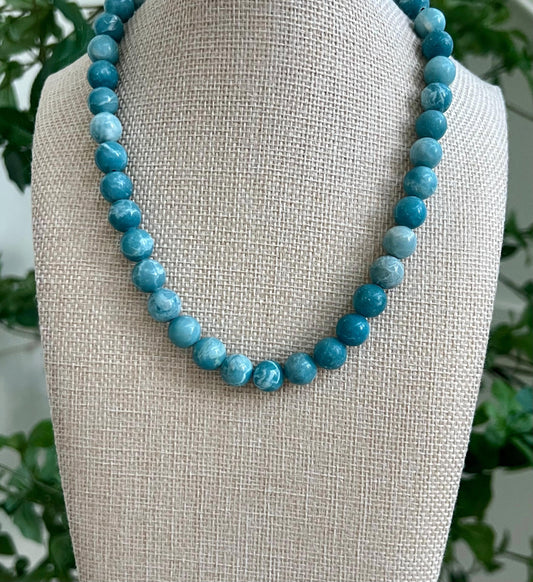 Larimar Quartz Beaded Necklace