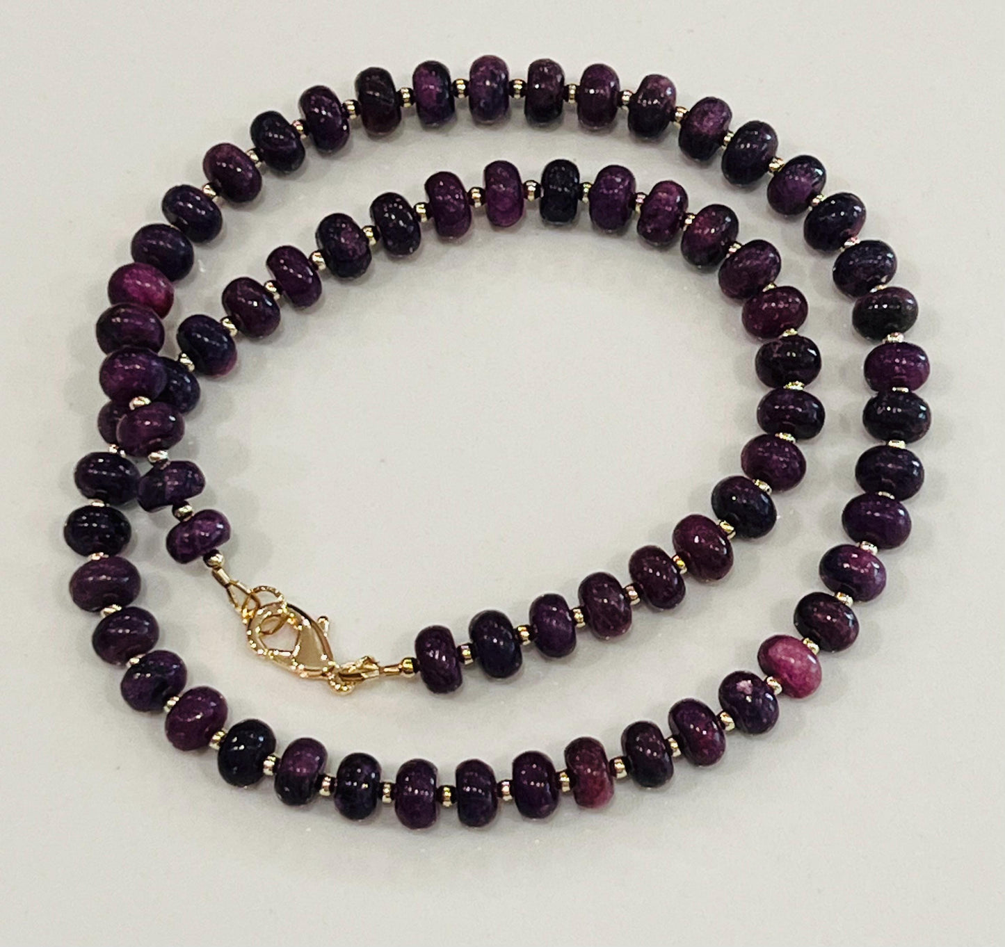 Dark Lepidolite Beaded Necklace