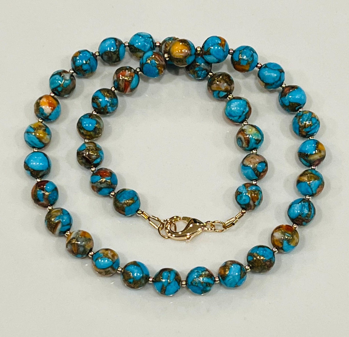Natural Spiny Oyster Mohave Copper Turquoise Necklace