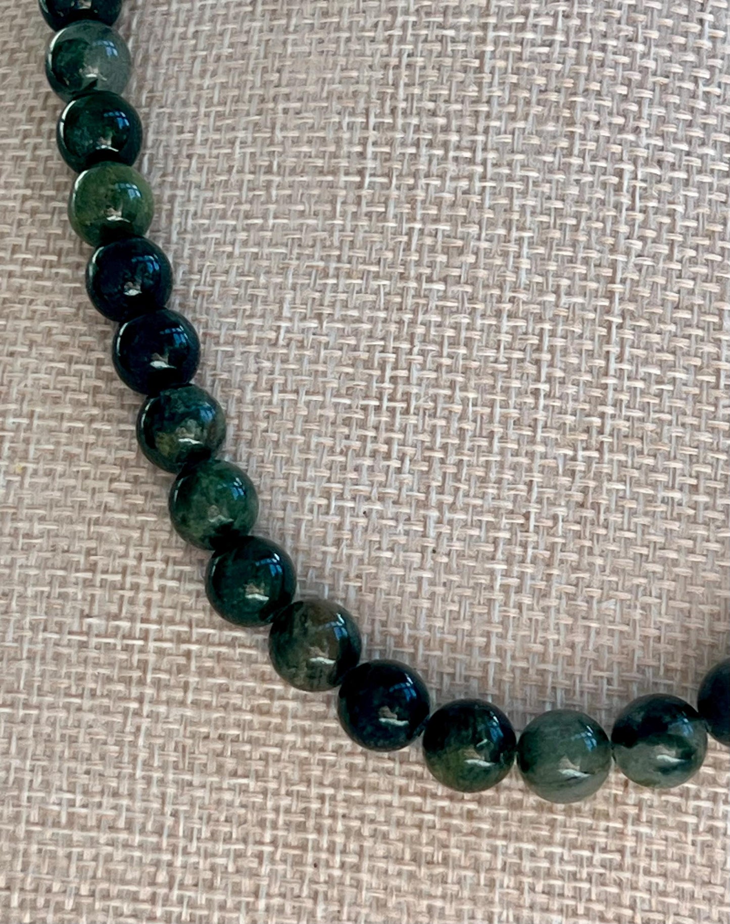 Diopside Beaded Necklace 18k Gold Filled Clasp/Beads Natural Gemstone Layering Beaded Necklace Gorgeous 8mm Smooth Round Green Stones
