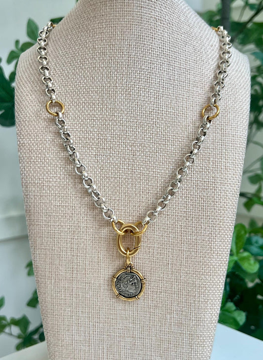 Silver Rolo Thick Chain Necklace