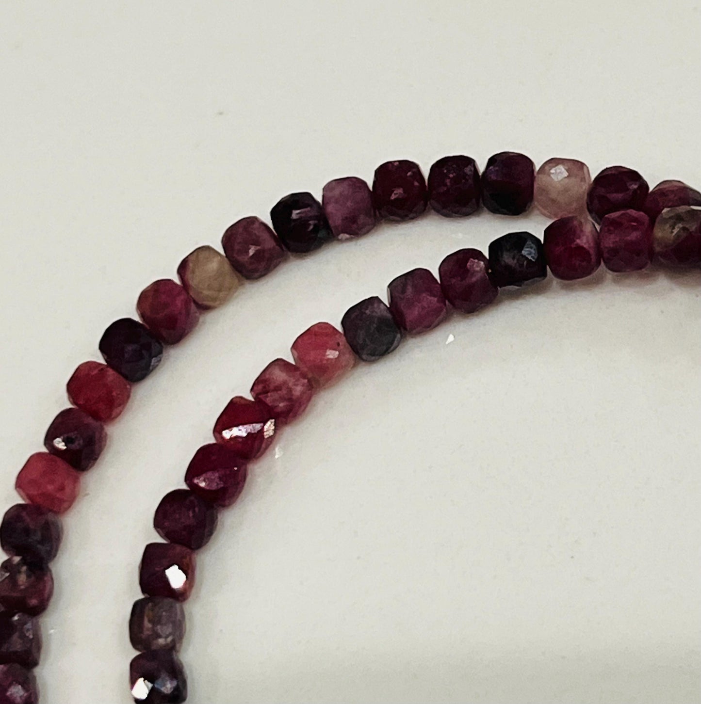 Red Tourmaline Beaded Necklace