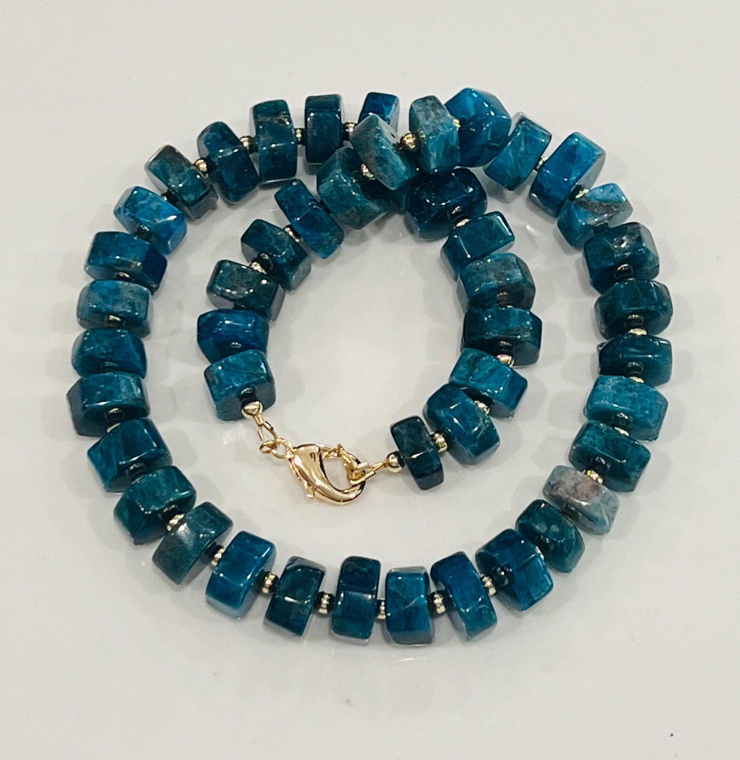 Blue Apatite Beaded Statement Necklace