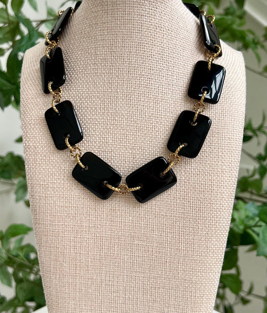 Obsidian Beaded Necklace