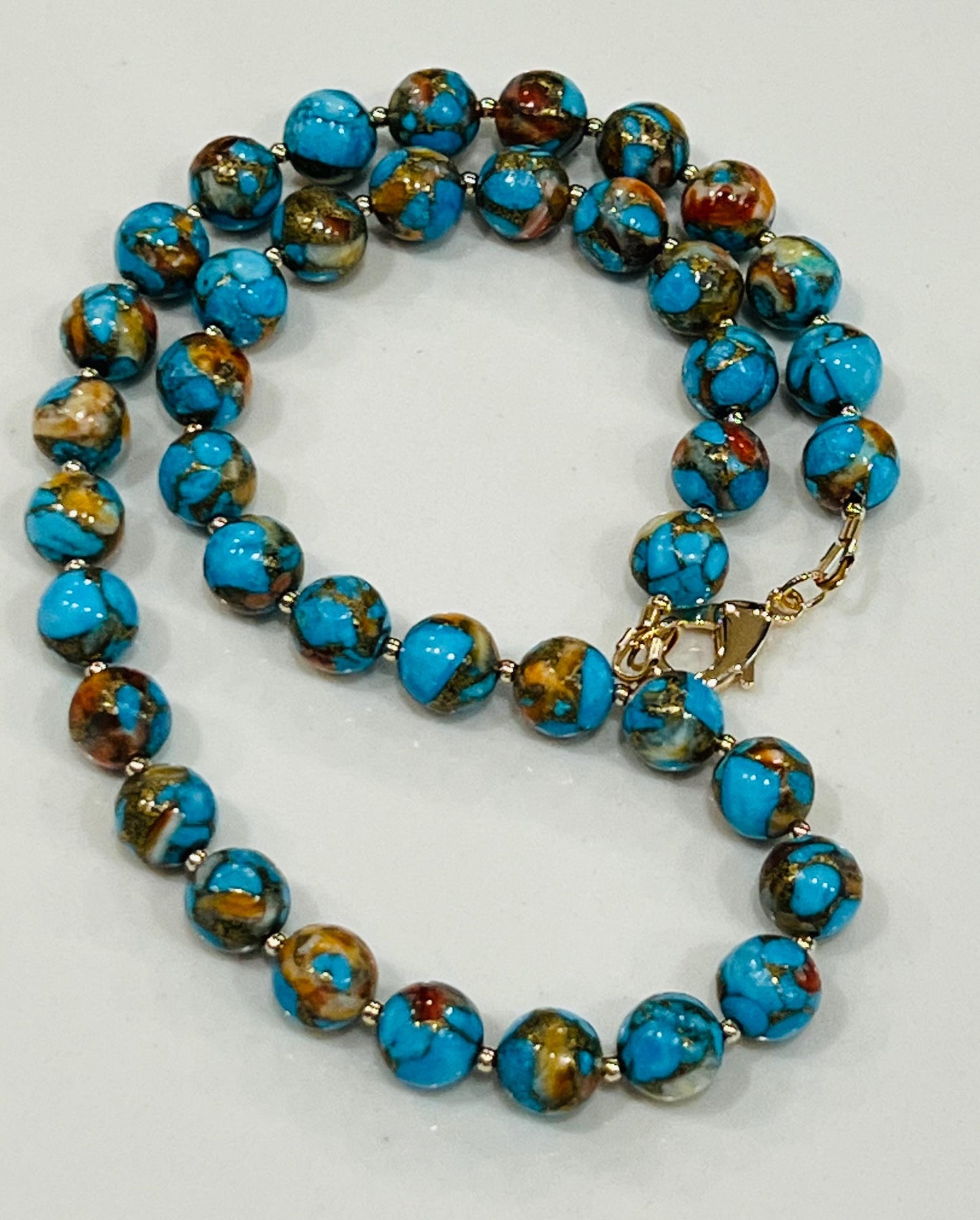 Natural Spiny Oyster Mohave Copper Turquoise Necklace