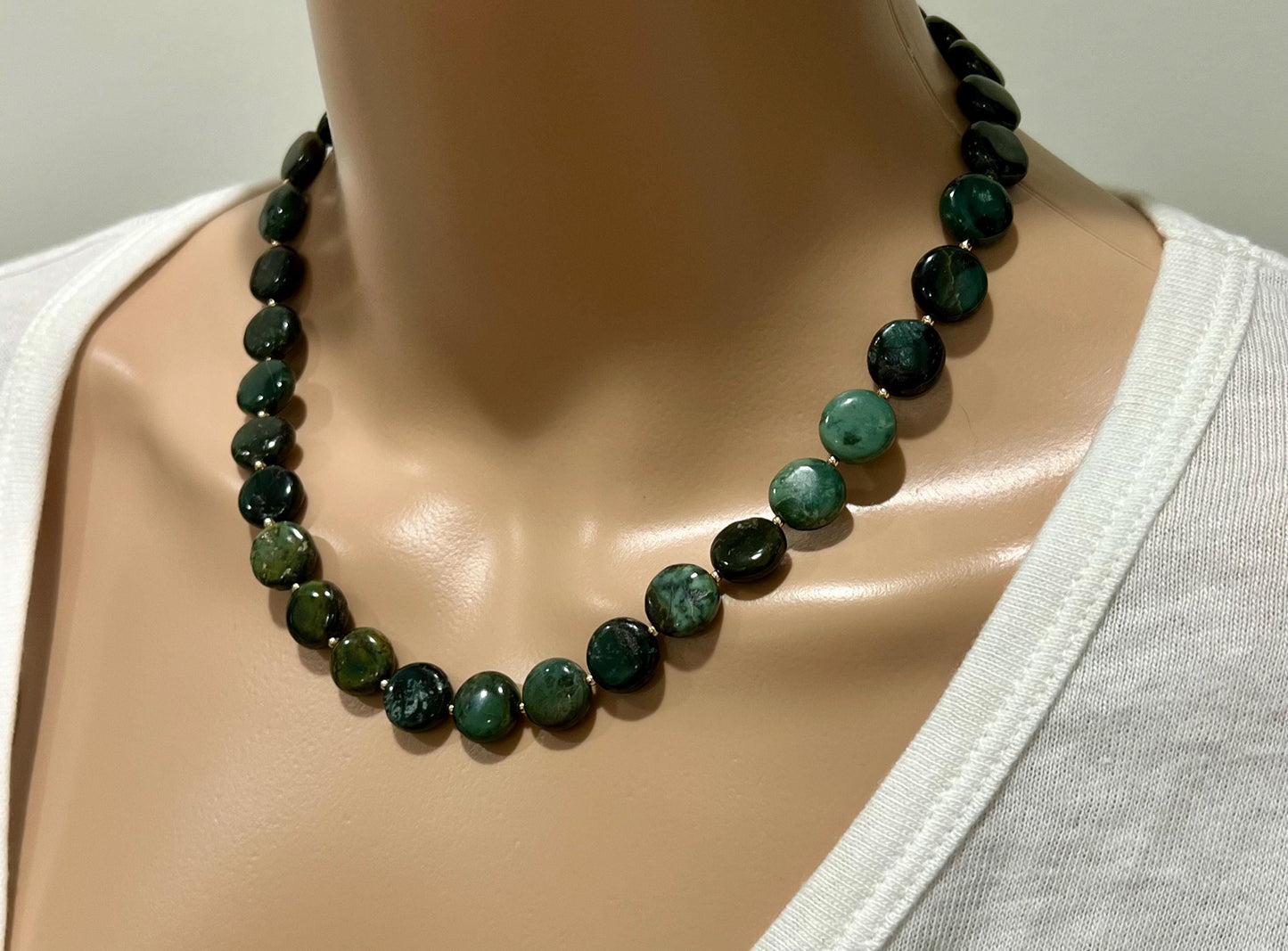 Seaweed Jasper Beaded Necklace