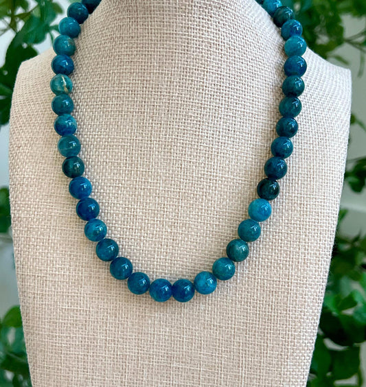 Blue Apatite Beaded Necklace