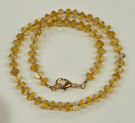 Citrine Beaded Necklace