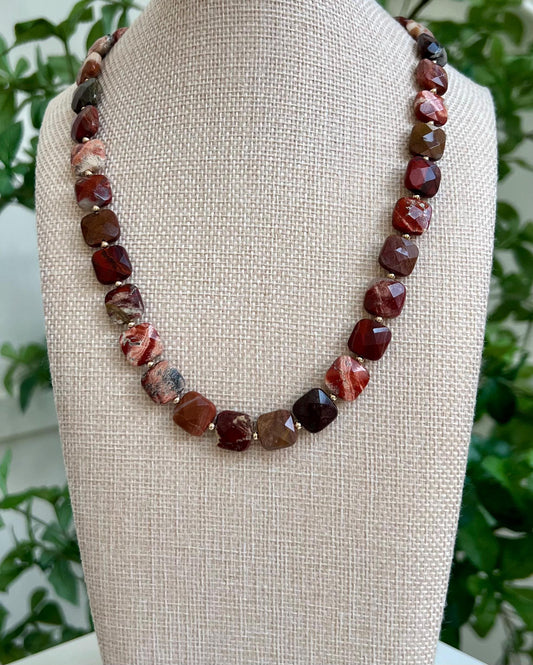 Red Jasper Beaded Necklace