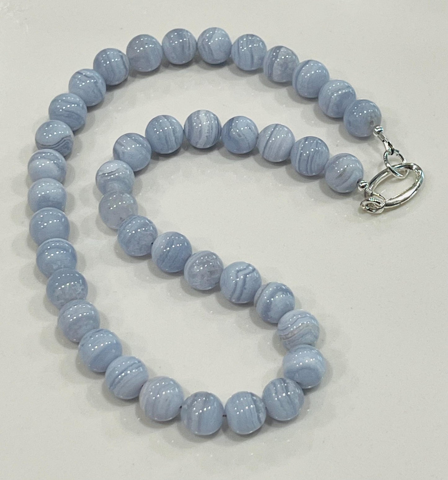 Blue Lace Agate Beaded Necklace